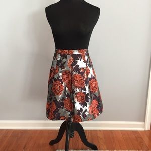 J Crew fit and flare. fabulous metallic fabric